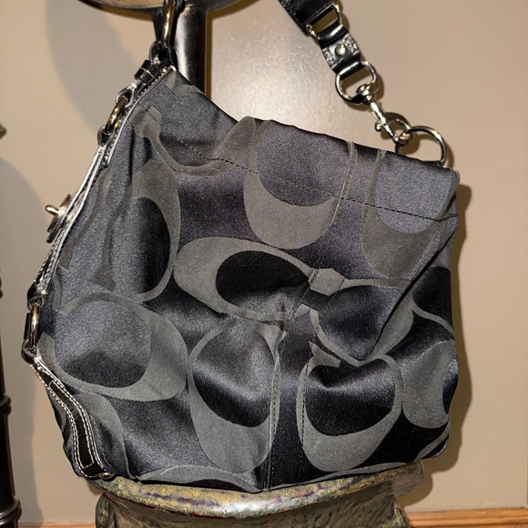 Black on Black Slouchy Coach Shoulder bag
